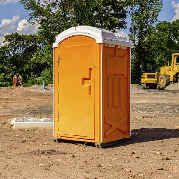 how often are the portable restrooms cleaned and serviced during a rental period in Trenton TN